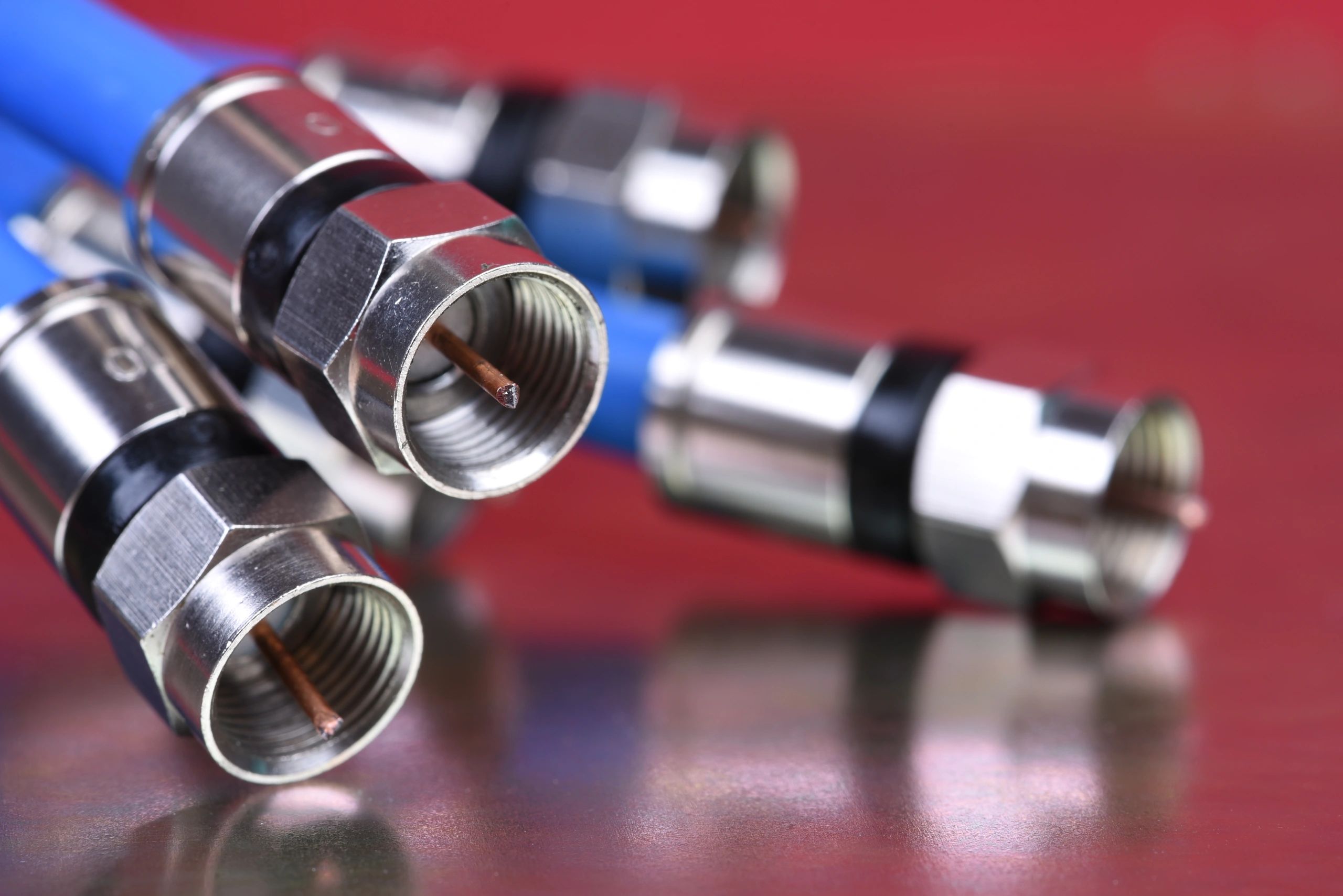 Coaxial TV cables with connectors
